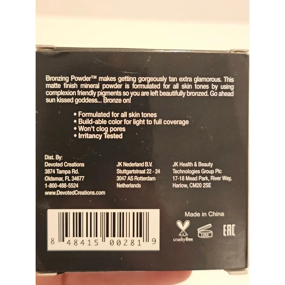 Devoted Creations Bronzing Powder Matte Finish Mineral Tanning‎ Skincare 0.35oz